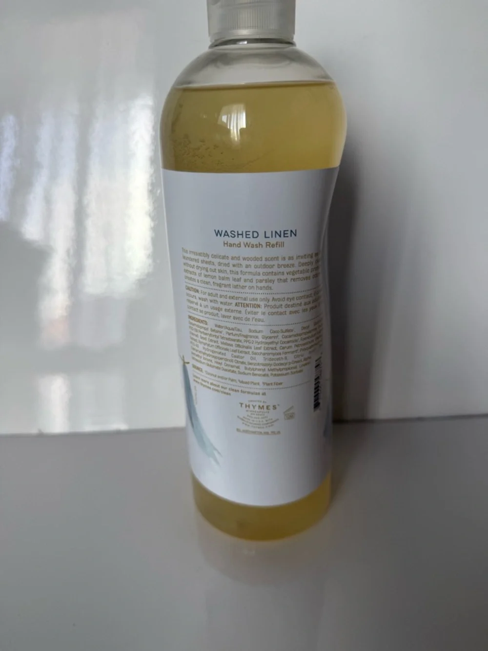 Thymes Hand Wash Refill - Scented Liquid Soap - Deep Cleanse Washed Linen Scent - Picture 2 of 2